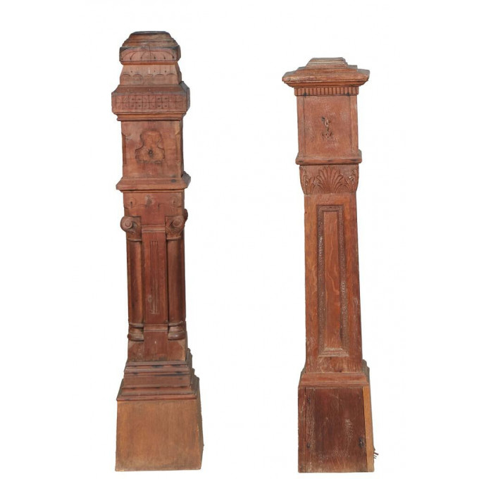 Appraisal: Two American Carved Oak Newel Posts late th c one