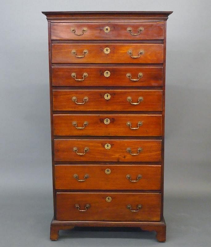 Appraisal: Irish Mahogany tall chest A th century Irish Mahogany tall