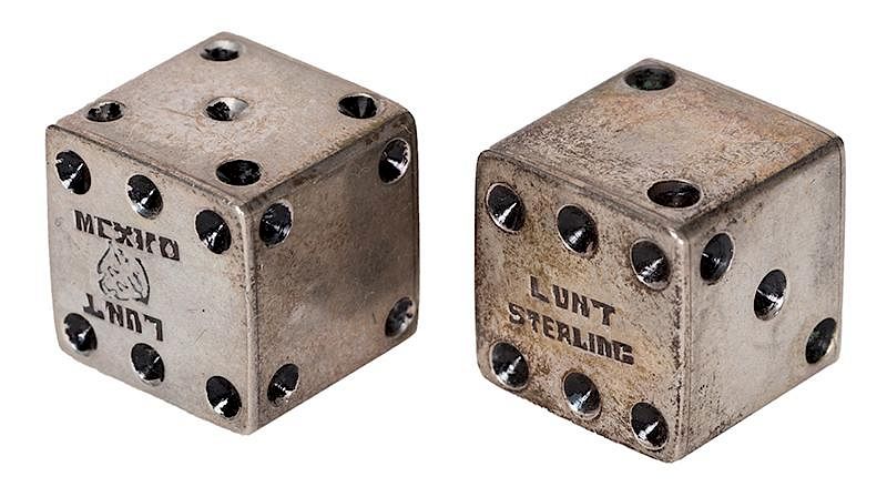 Appraisal: Pair of Sterling Silver Lunt Dice Pair of Sterling Silver