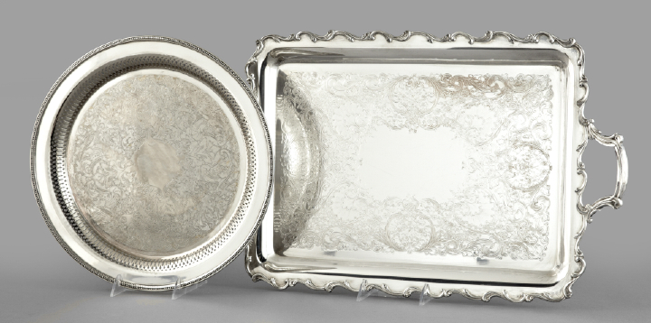 Appraisal: Group of Two American Silverplate Trays consisting of a large