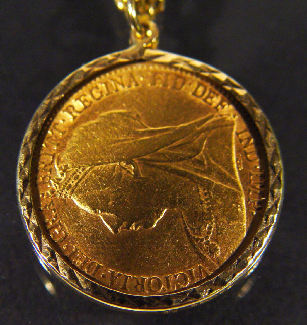 Appraisal: Victorian gold sovereign pendant on a chain