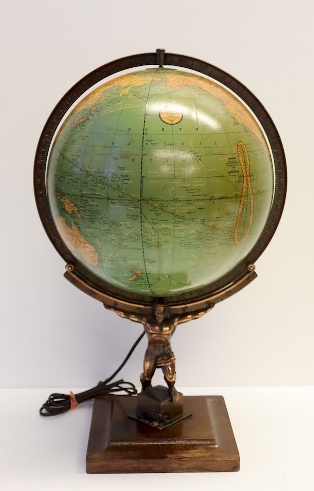 Appraisal: Crams Terrestrial Globe On Figural Stand Nice original condition and