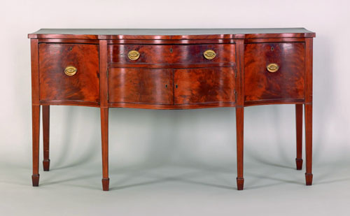 Appraisal: Philadelphia or Baltimore Federal mahogany sideboard ca with a serpentine