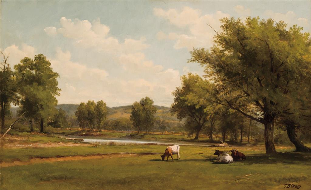 Appraisal: THOMAS BIGELOW CRAIG Attributed American - Landscape with Cattle oil