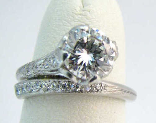 Appraisal: Petri Co Platinum Diamond Ring ct center stone G SI-