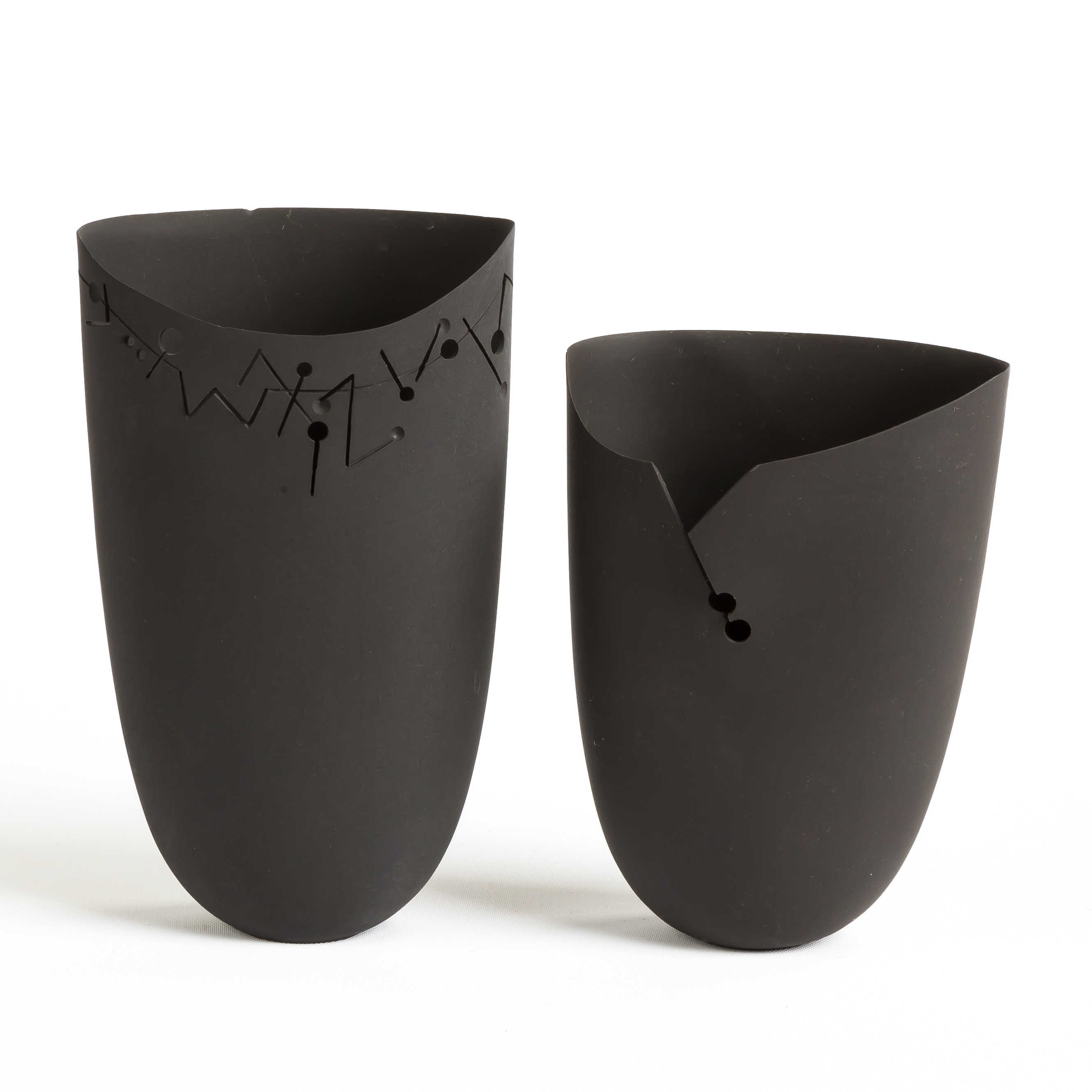 Appraisal: Angela Verdon British B Two Brown Black Porcelain Vases c