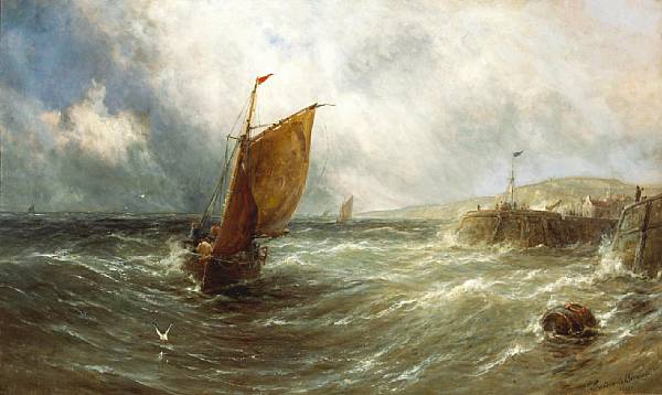 Appraisal: Gustave de Breanski British Circa - Returning to harbor in