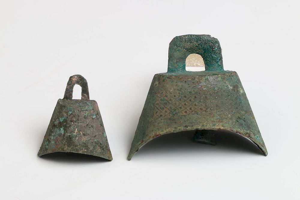 Appraisal: TWO BRONZE BELLS HAN DYNASTY The group comprising of two