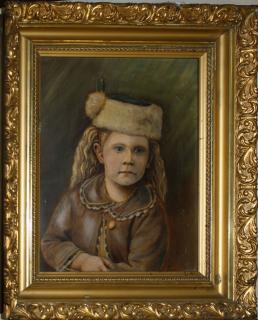 Appraisal: circa o b portrait of a young girl in a