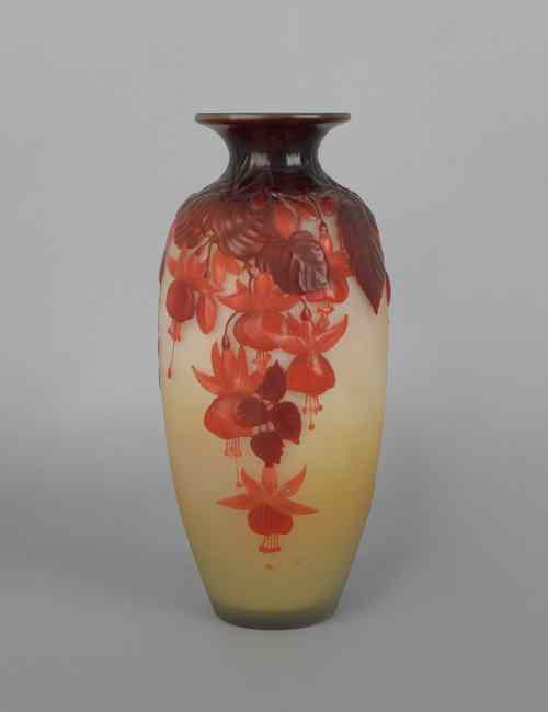 Appraisal: Galle cameo glass vase h Provenance the Collection of Charlene