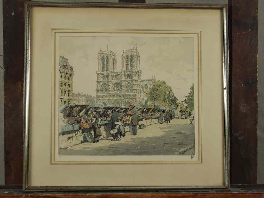 Appraisal: AQUATINT ETCHINGS - Aquatint etchings by Hans Figura Notre Dame