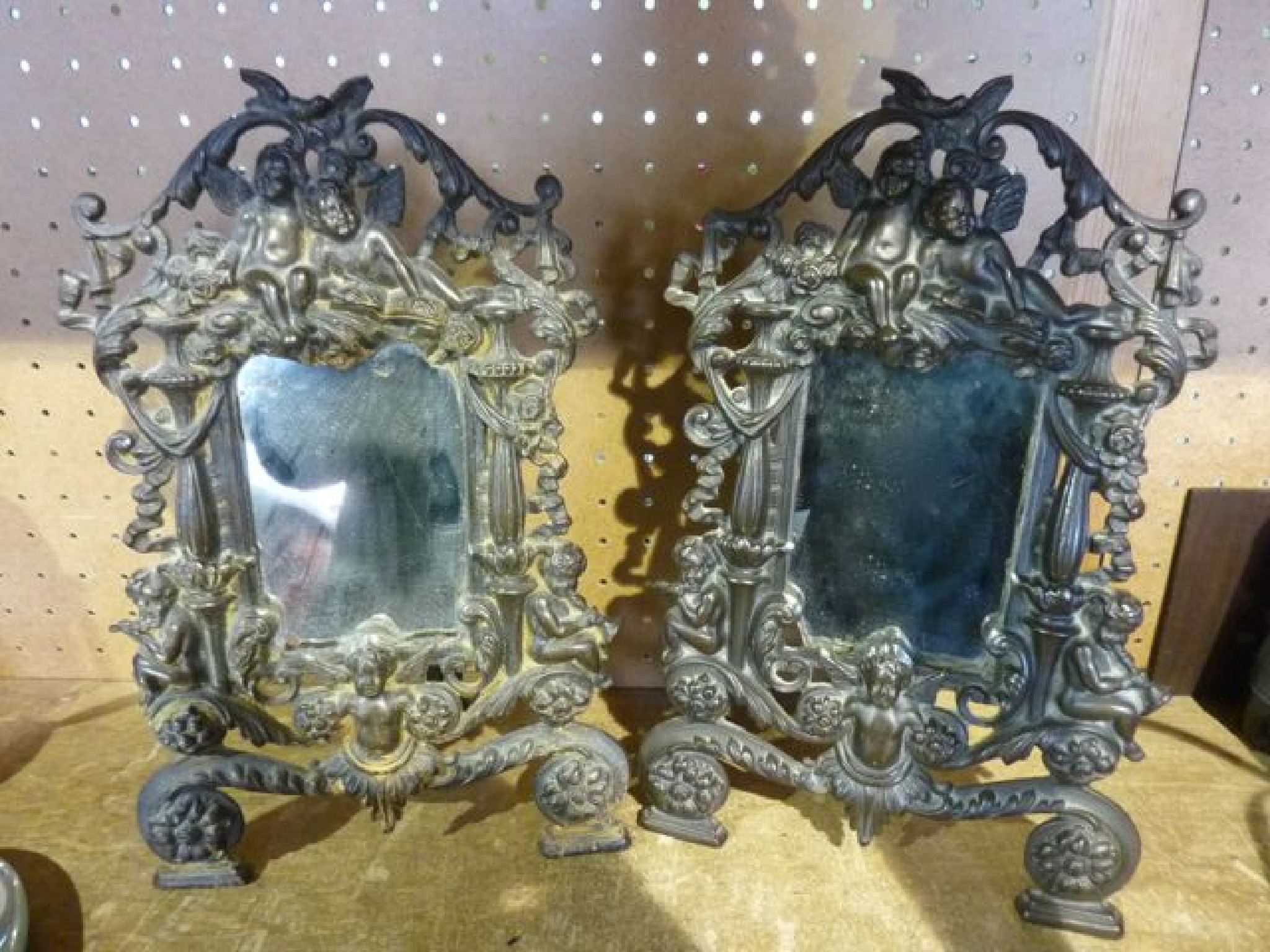 Appraisal: A pair of late th early th century spelter frames