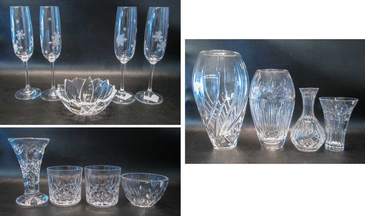 Appraisal: THIRTEEN PIECES WATERFORD CRYSTAL TABLEWARE including a Marquis Poinsettia Bowl