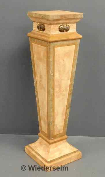 Appraisal: Wood pedestal with a faux marble finish and square top