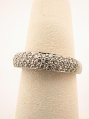 Appraisal: Platinum ct Diamond Pave Lady's Band with side three heart