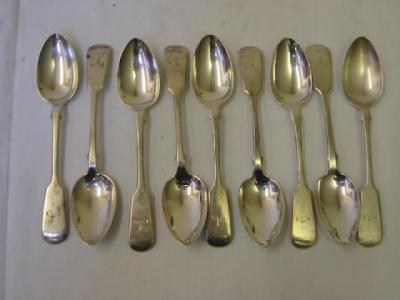 Appraisal: A SET OF NINE VICTORIAN TEASPOONS in Fiddle pattern chased