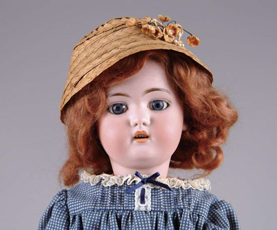 Appraisal: S H BISQUE GIRL DOLL SH DEP GERMANY Blue glass