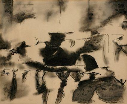 Appraisal: BALCOMB GREENE - DRAWING - Charcoal on paper x in