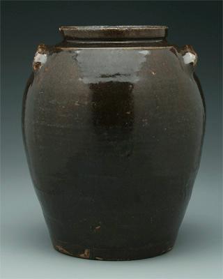 Appraisal: Ovoid stoneware jar slightly flared rim above collared neck medium