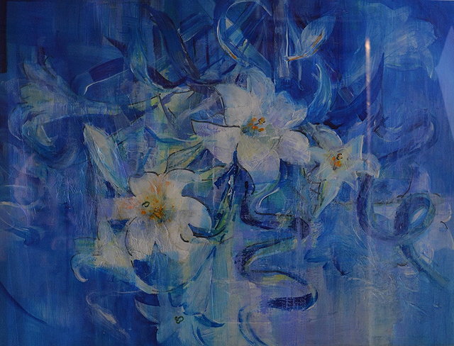 Appraisal: Elizabeth Lloyd British th Century Lilies signed verso mixed media