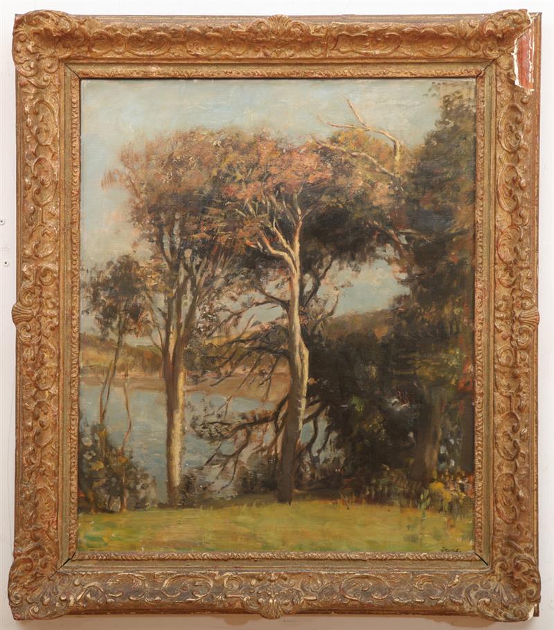 Appraisal: ANTHONY DEVAS - LANDSCAPE WITH TREES Oil on canvas signed