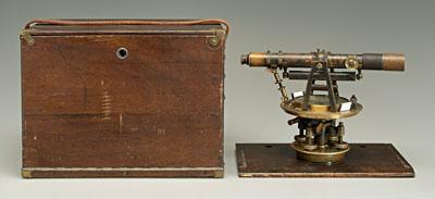 Appraisal: Brandeis City theodolite in telescope above silvered dial marked quot