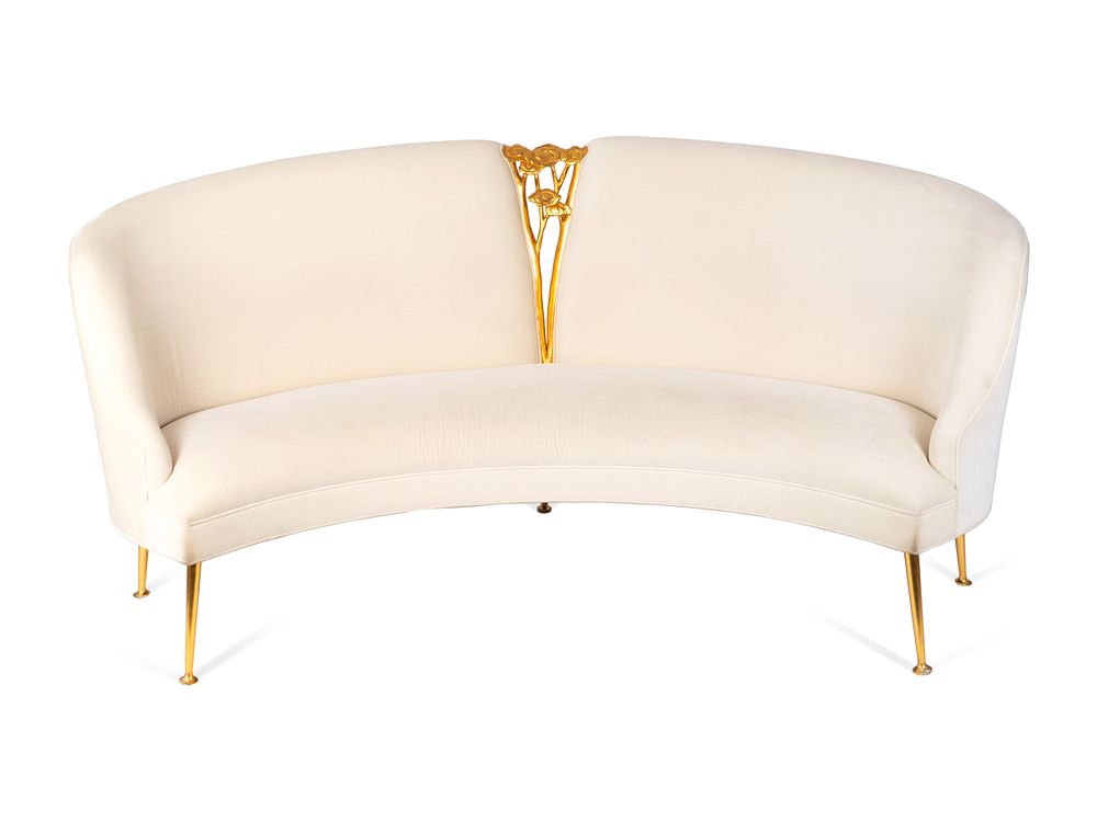 Appraisal: A Christopher Guy Gilt-Bronze and White Velvet Jardin de Tuilleries