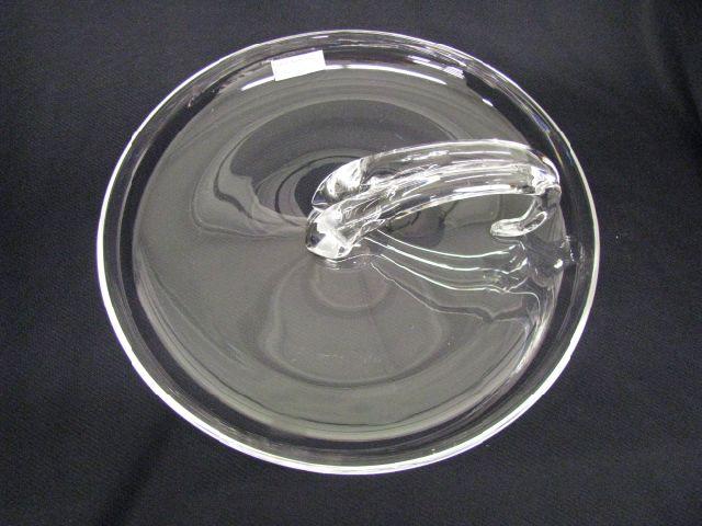 Appraisal: Steuben Crystal Serving Dish center handle diameter