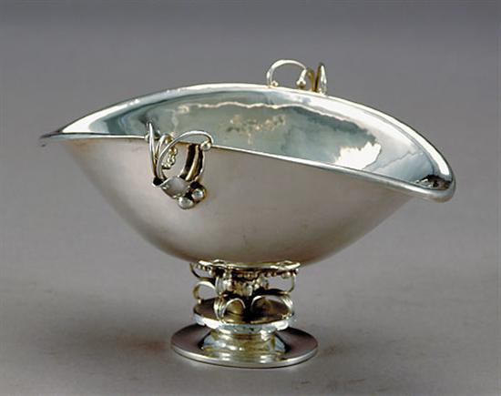 Appraisal: Georg Jensen sterling gravy boat circa unidentified pattern in ovoid