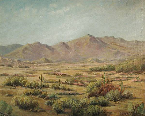 Appraisal: Herbert Sartelle American - A Desert Landscape in Bloom signed