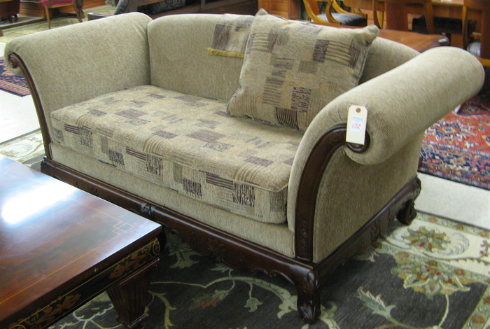 Appraisal: THREE-PIECE LIVING ROOM SEATING FURNITURE SET comprising scroll arm sofa