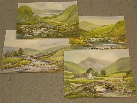 Appraisal: Keith Burtonshaw four watercolours of the Lake District Wasdale Derwent