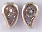 Appraisal: A pair of white metal tests platinum diamond earrings estimated