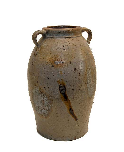 Appraisal: Unusual Glazed Gallon Stoneware Crock Unusual Glazed Gallon Stoneware Crock