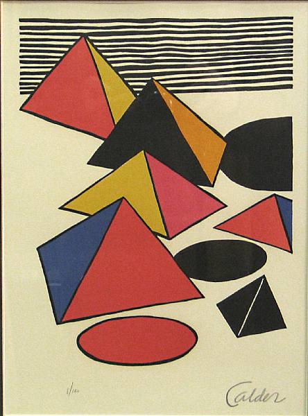 Appraisal: Attributed to Alexander Calder American - Pyramids c Color lithograph