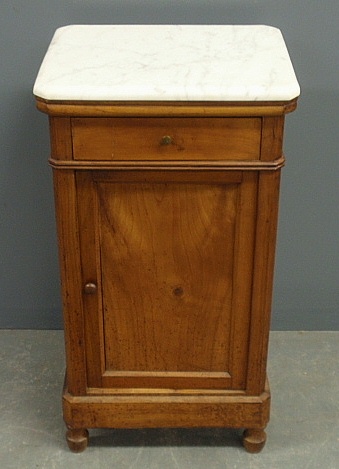 Appraisal: - Cherry commode cabinet c with a marble top single