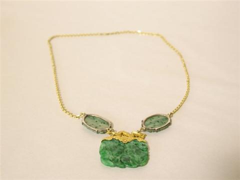 Appraisal: CHINESE JADE NECKLACE