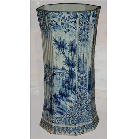 Appraisal: Delft Blue and White Porcelain Vase Estimate -