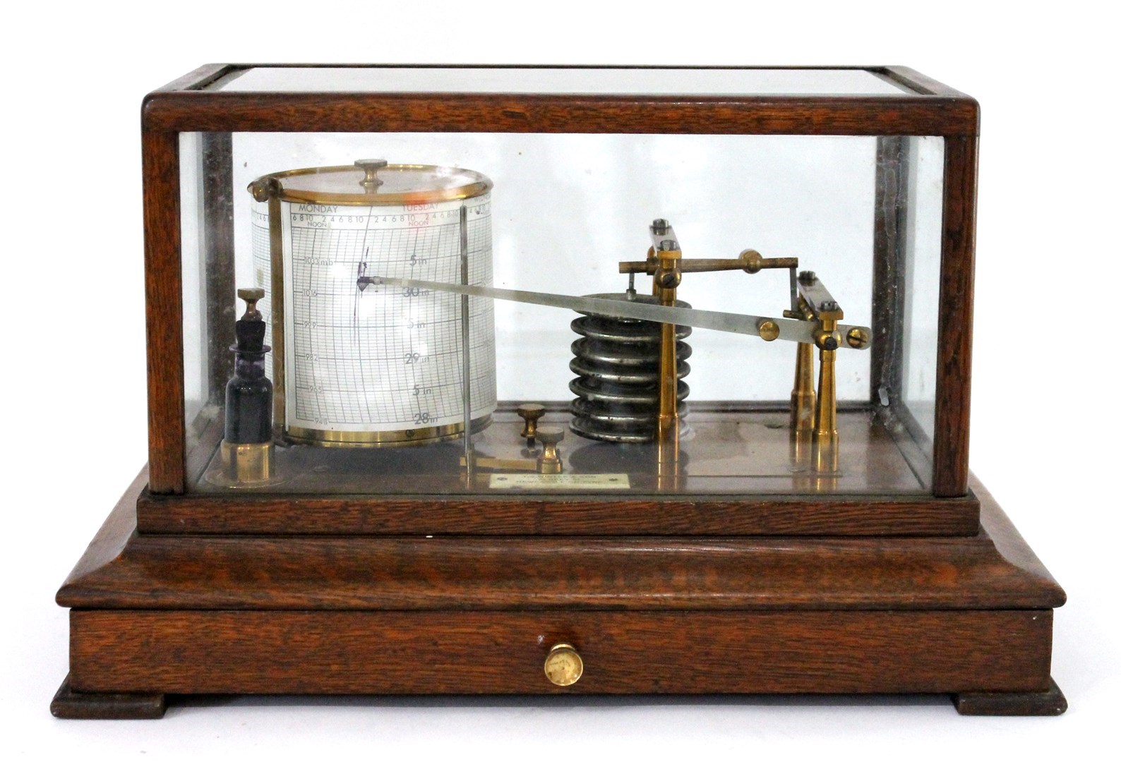 Appraisal: An Edwardian mahogany cased Barograph by T B Winter and