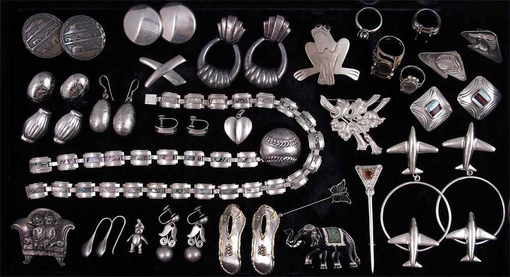 Appraisal: ESTATE LOT OF STERLING JEWELRY To include pc ensemble set