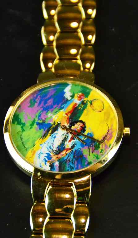 Appraisal: LeRoy Neiman Men's Watch - Tennis MotifBulova watch depicting a