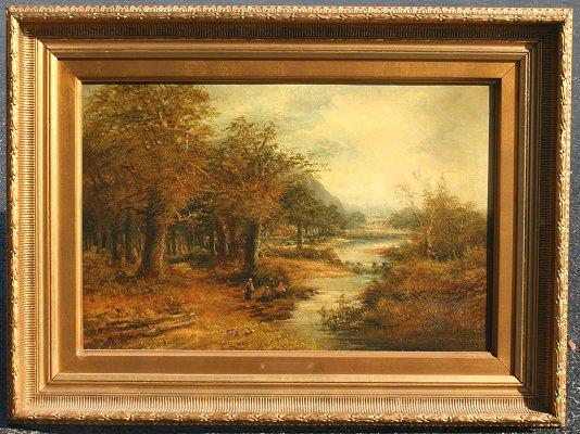 Appraisal: WINSTANLEY H British TH c Autumnal Landscape with Figures and