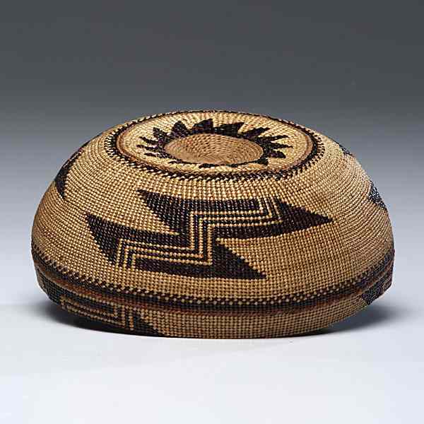 Appraisal: Northern California Hupa Basketry Hat offset parallelograms filled with zigzags