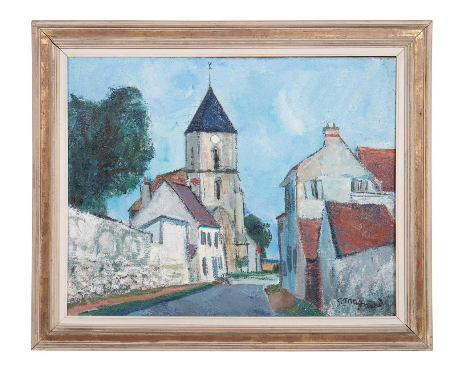 Appraisal: STEPHANE MAGNARD STREET SCENE W CHURCH O C Stephane Magnard