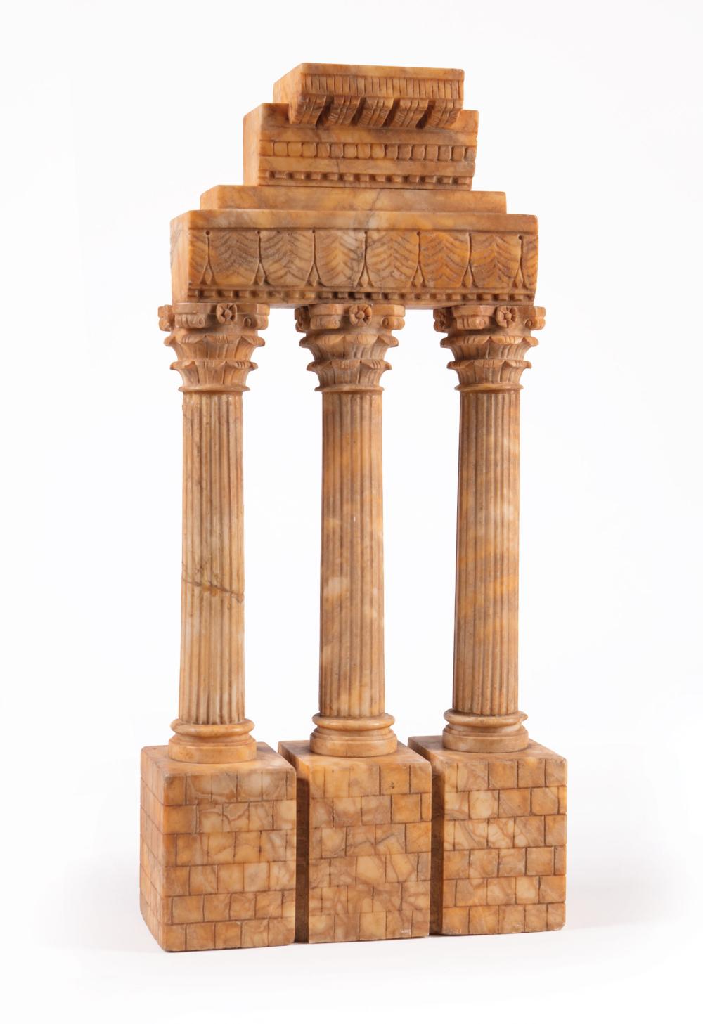 Appraisal: Grand Tour Sienna Marble Model of the Temple of Castor