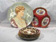 Appraisal: A mixed lot comprising three Minton plates and one similar