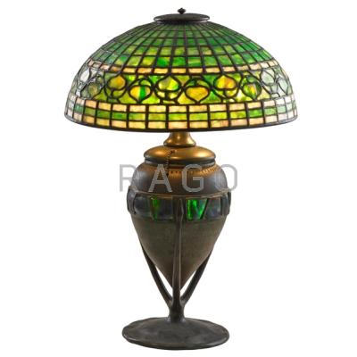 Appraisal: TIFFANY STUDIOS Fine table lamp with Acorn shade its lighting