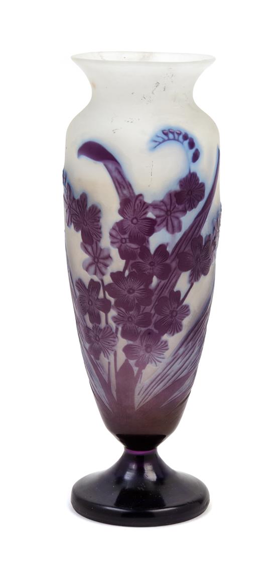 Appraisal: Sale Lot A Galle Glass Cameo Vase having floral and