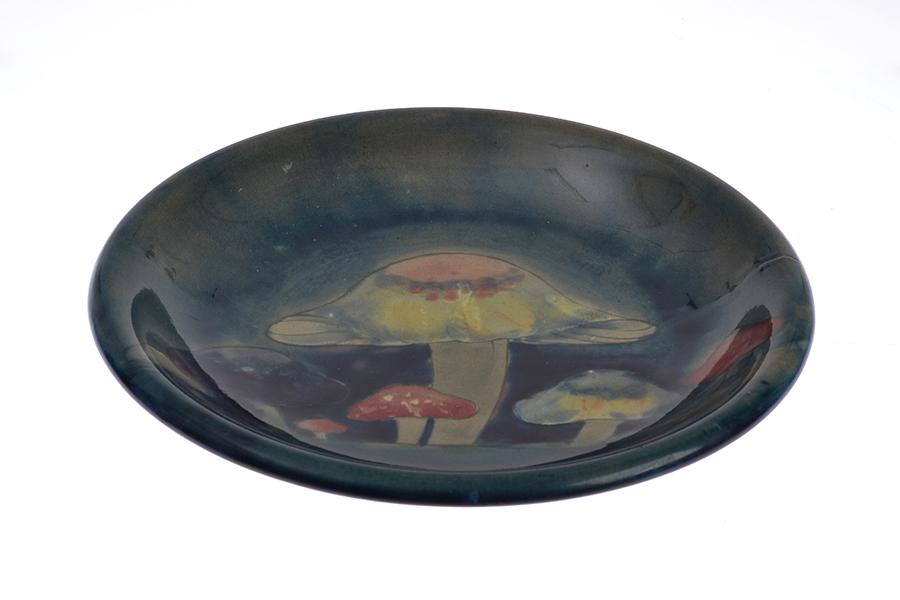 Appraisal: A MOORCROFT CLAREMONT TOADSTOOL BOWL shallow bowl decorated with toadstools