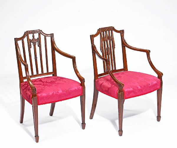 Appraisal: An assembled set of eight George III mahogany dining chairs